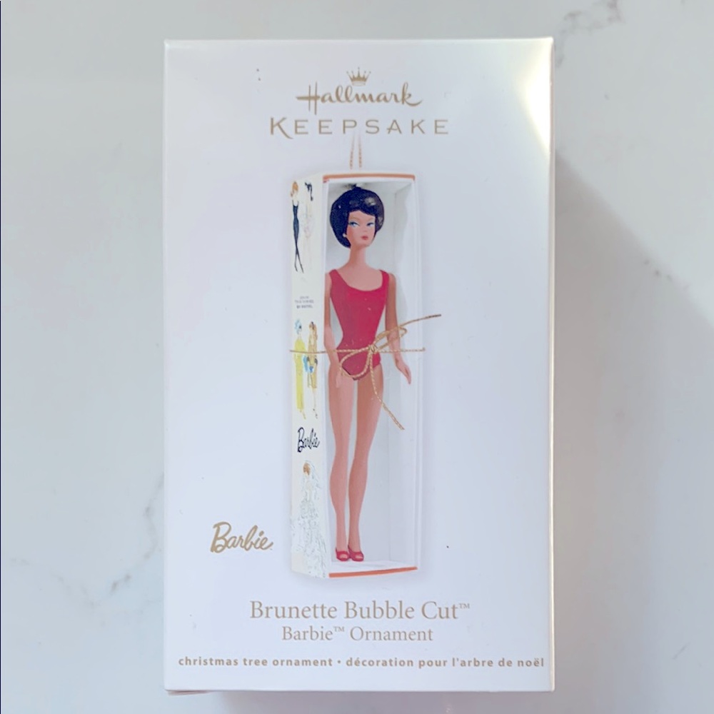NWT Hallmark Keepsake 2011 Barbie Brunette Bubble Cut Barbie Vintage Ornament
